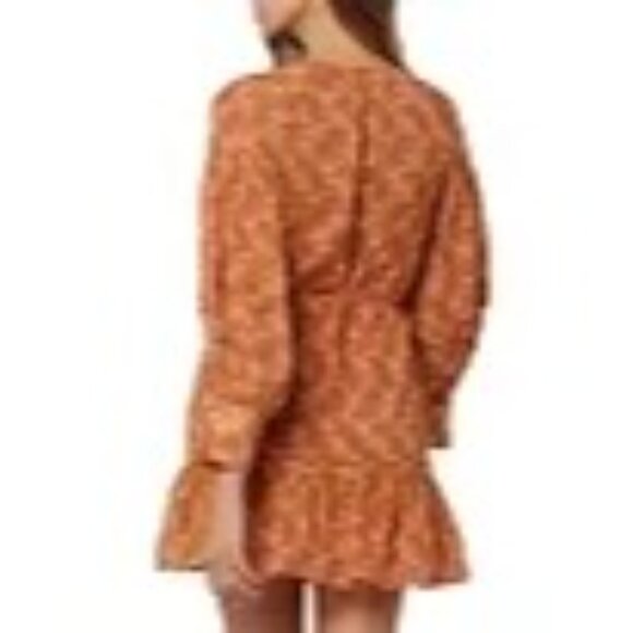 Joie Bree Caramel Multi Paisley Print Mini Silk Dress Size 4 - Picture 2 of 16